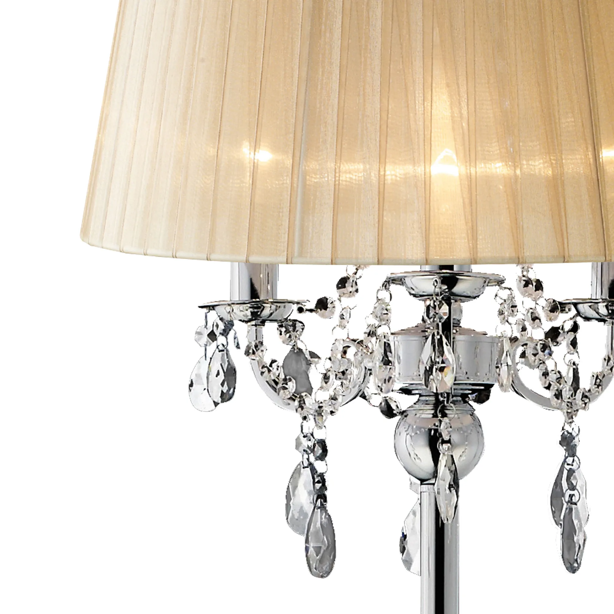 Olivia Crystal 163cm Floor Lamp 3 Light IL30063/SB  Diyas Olivia Polished Chrome-Soft Bronze